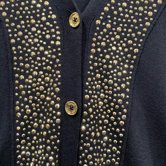Michael Kors Embellished Black Sweater Cardigan Size 1X - Picture 2 of 4